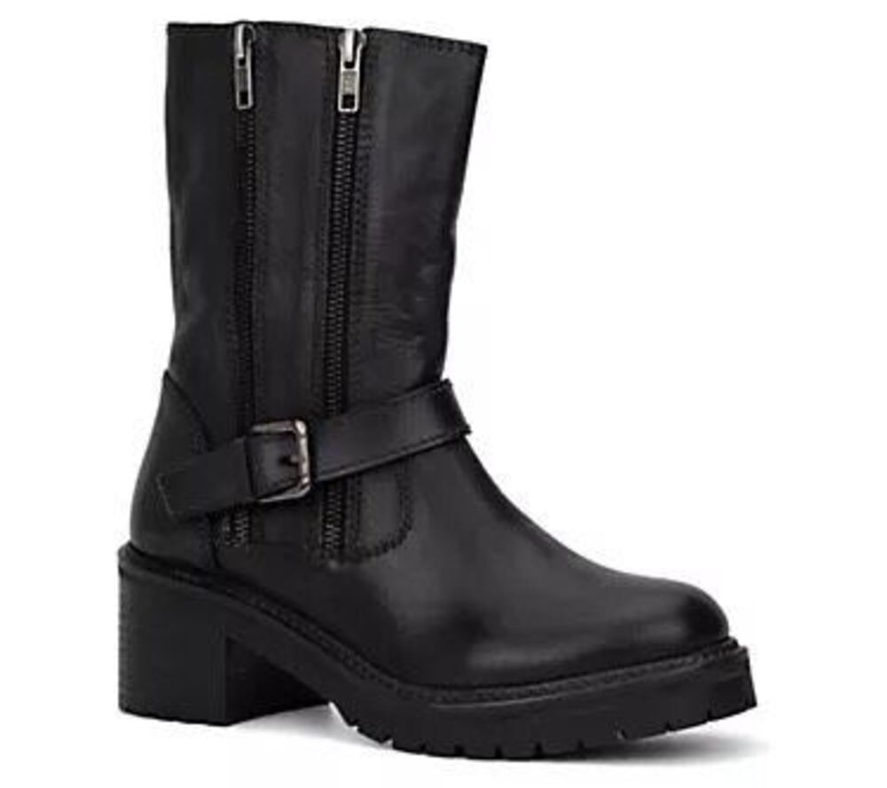 Vintage Foundry Co. Women's Leather Buckle Genevieve Boots Black Size 7 New